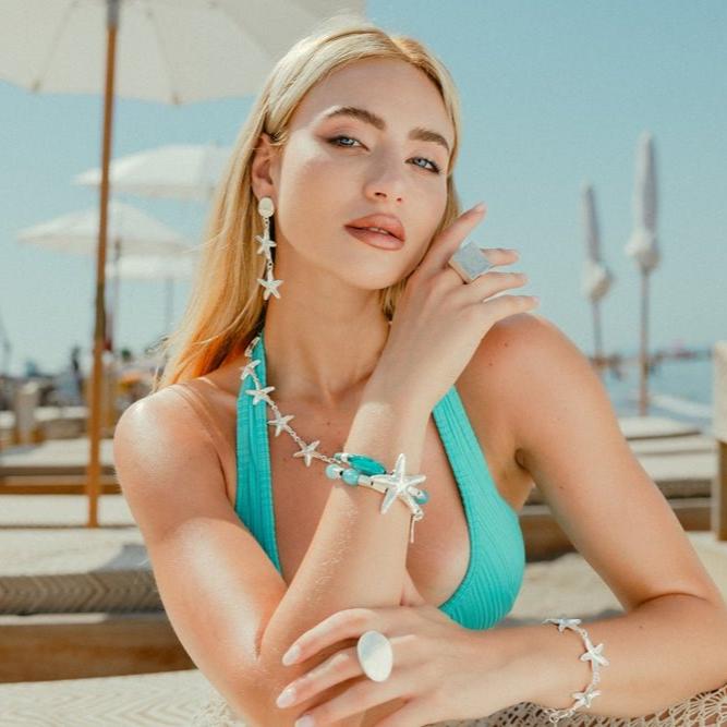 Bracciale blu a corda con stella marina - Mya Accessories