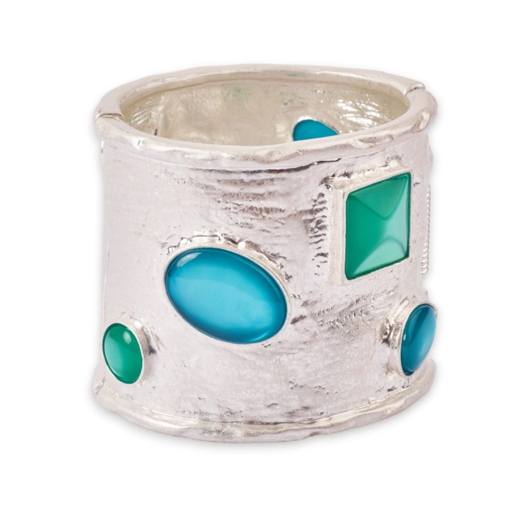 Bracciale a Manetta con Inserti Blu - Mya Accessories