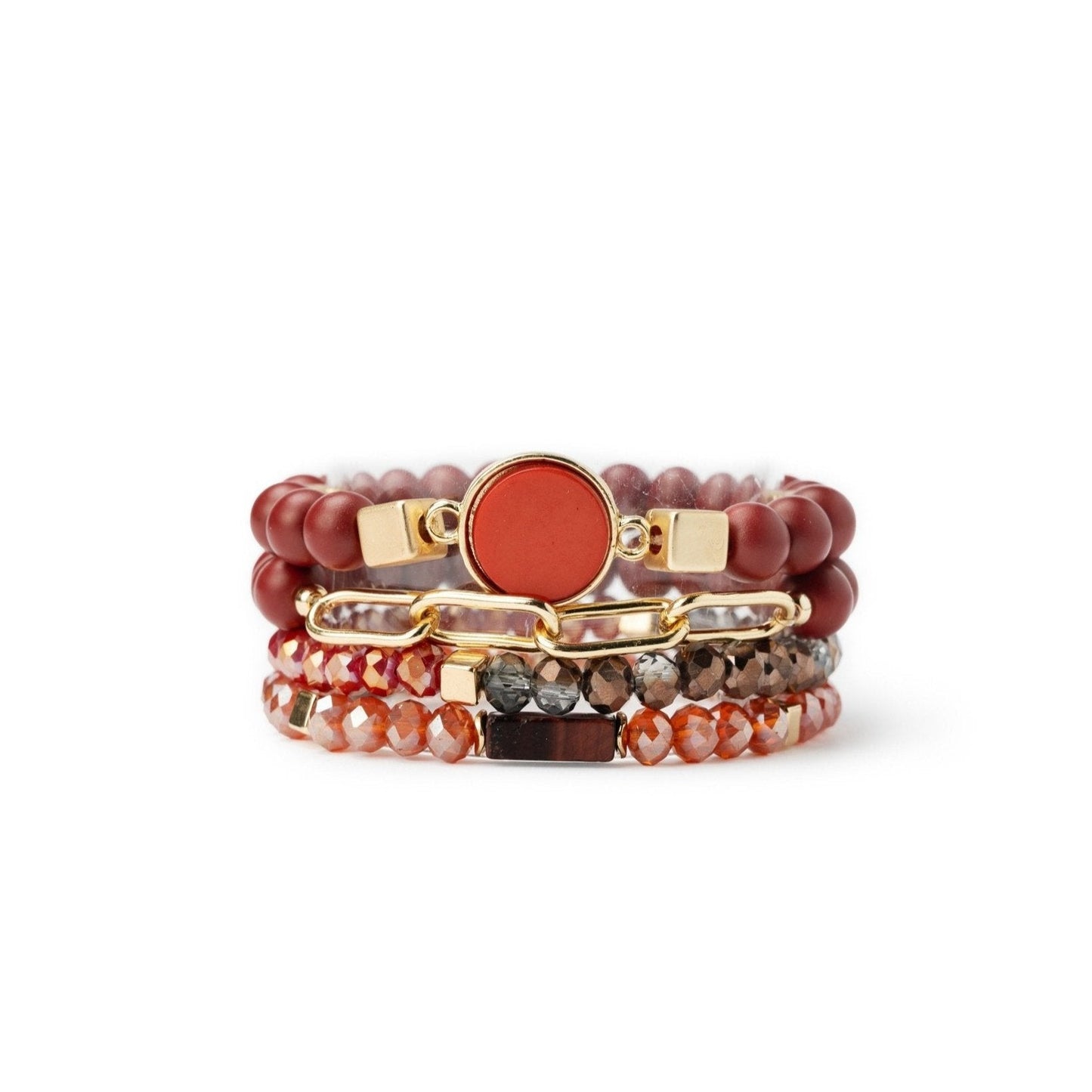 Bracciale elastico a 4 fili in vetro ruggine - Mya Accessories