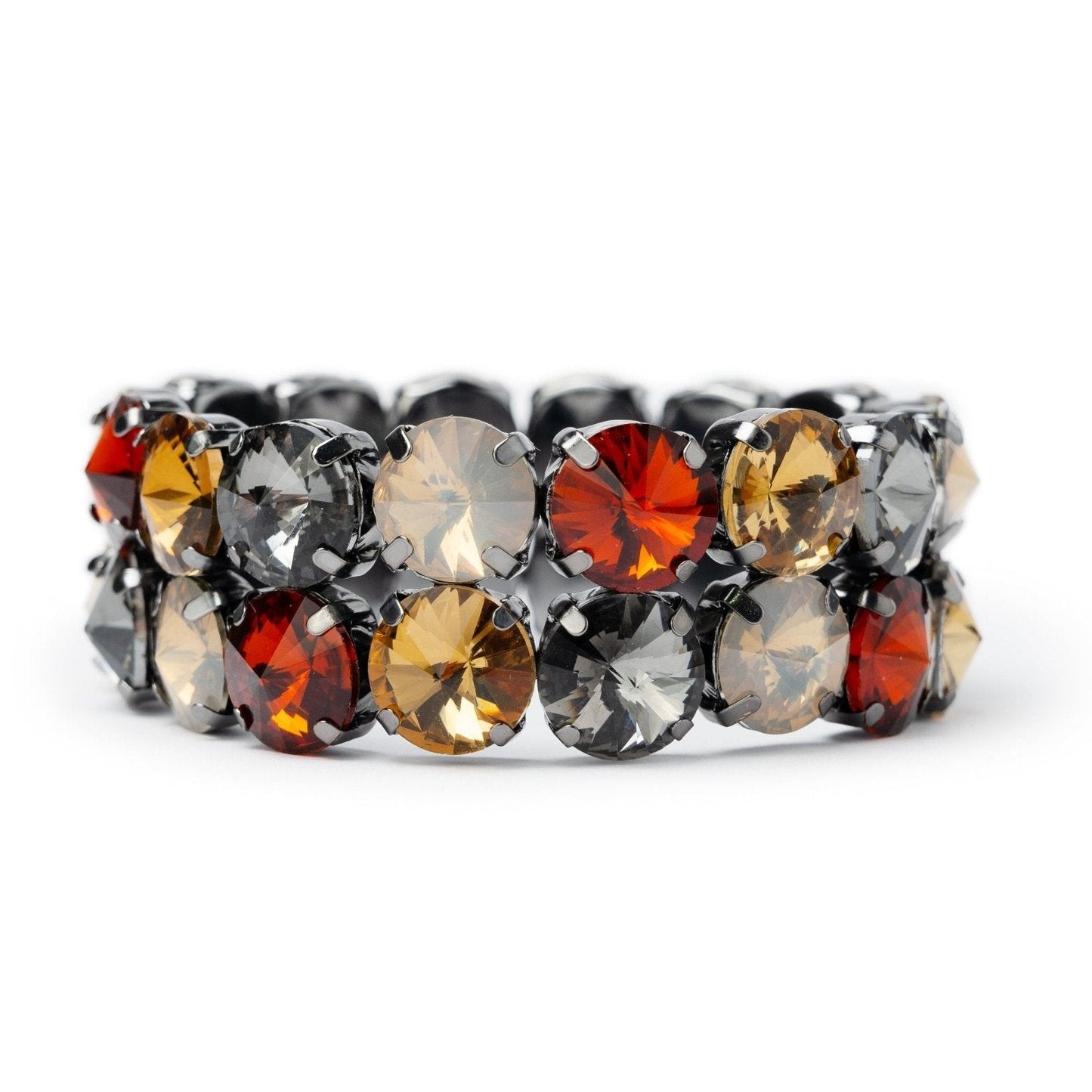 Bracciale a 2 fili con pietre in vetro topazio - Mya Accessories