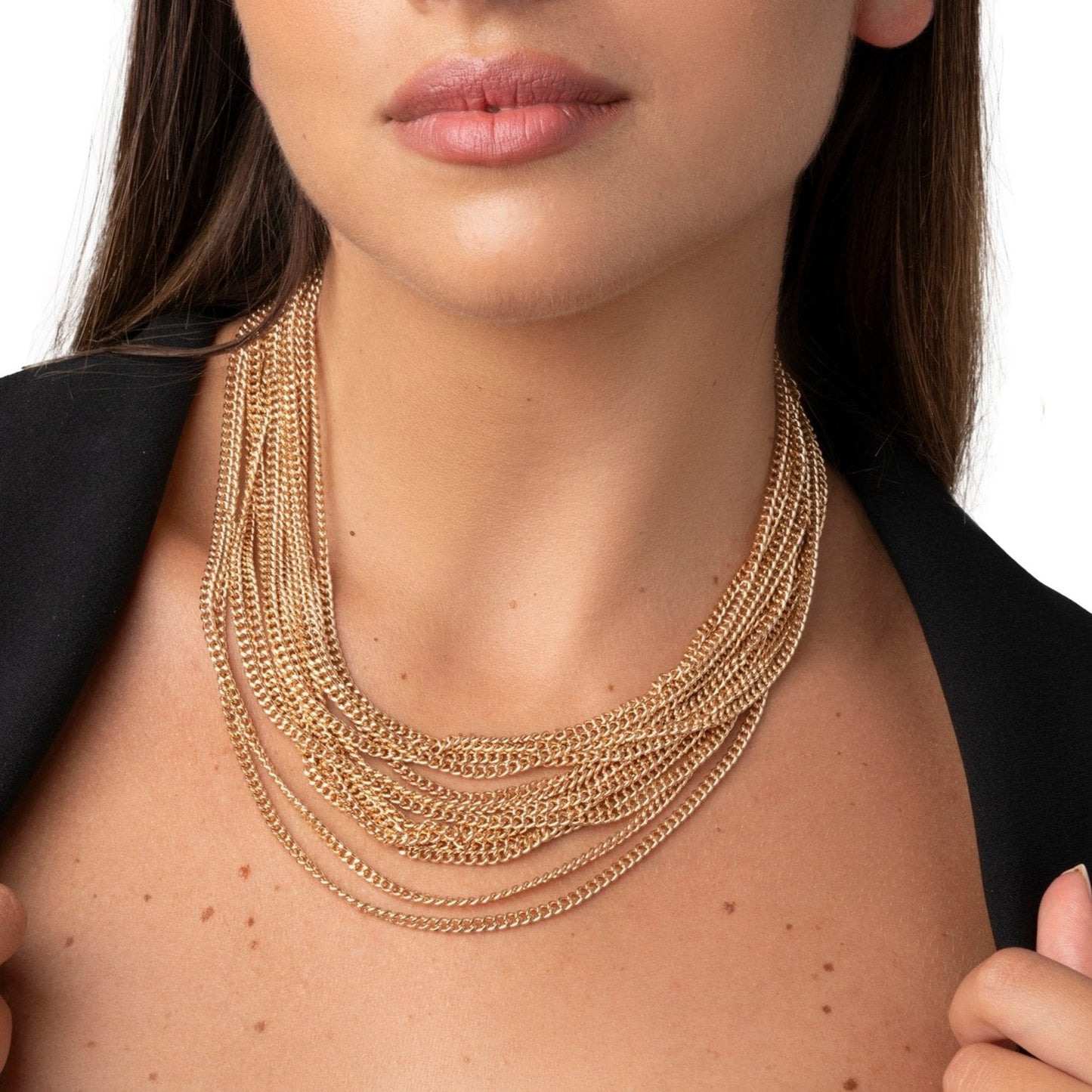 Collana a catena multilinee in metallo - Mya Accessories