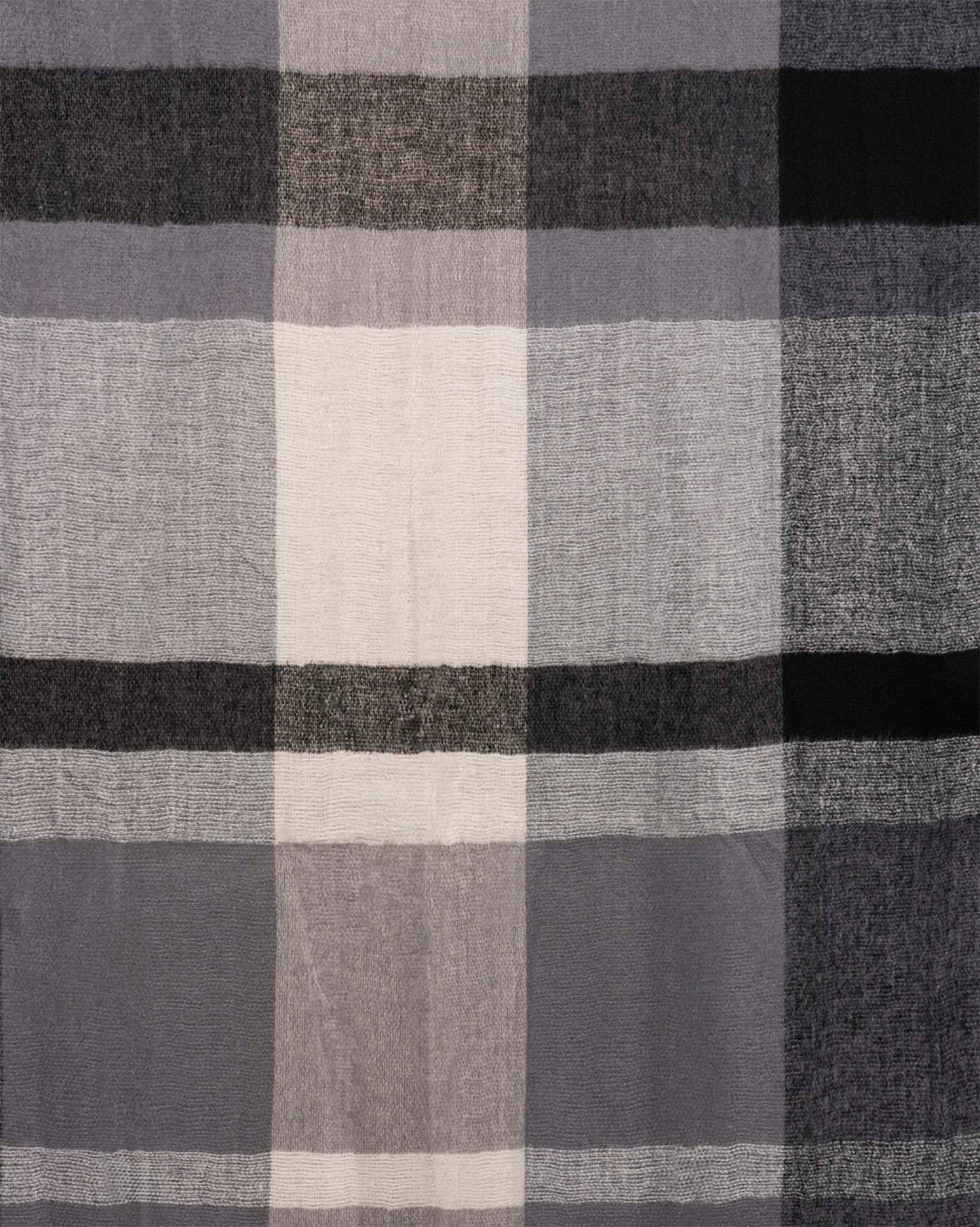 Sciarpa misto lana colorblock sui toni del nero