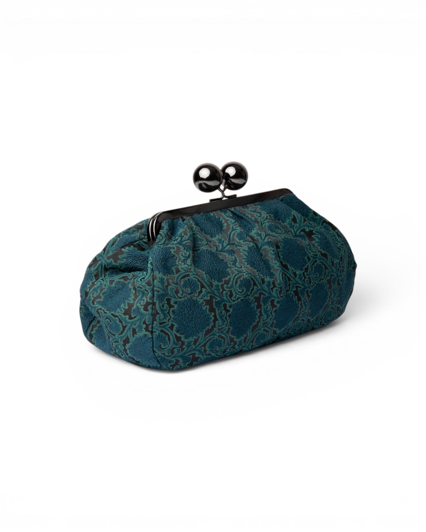 Clutch con texture barocca verde petrolio