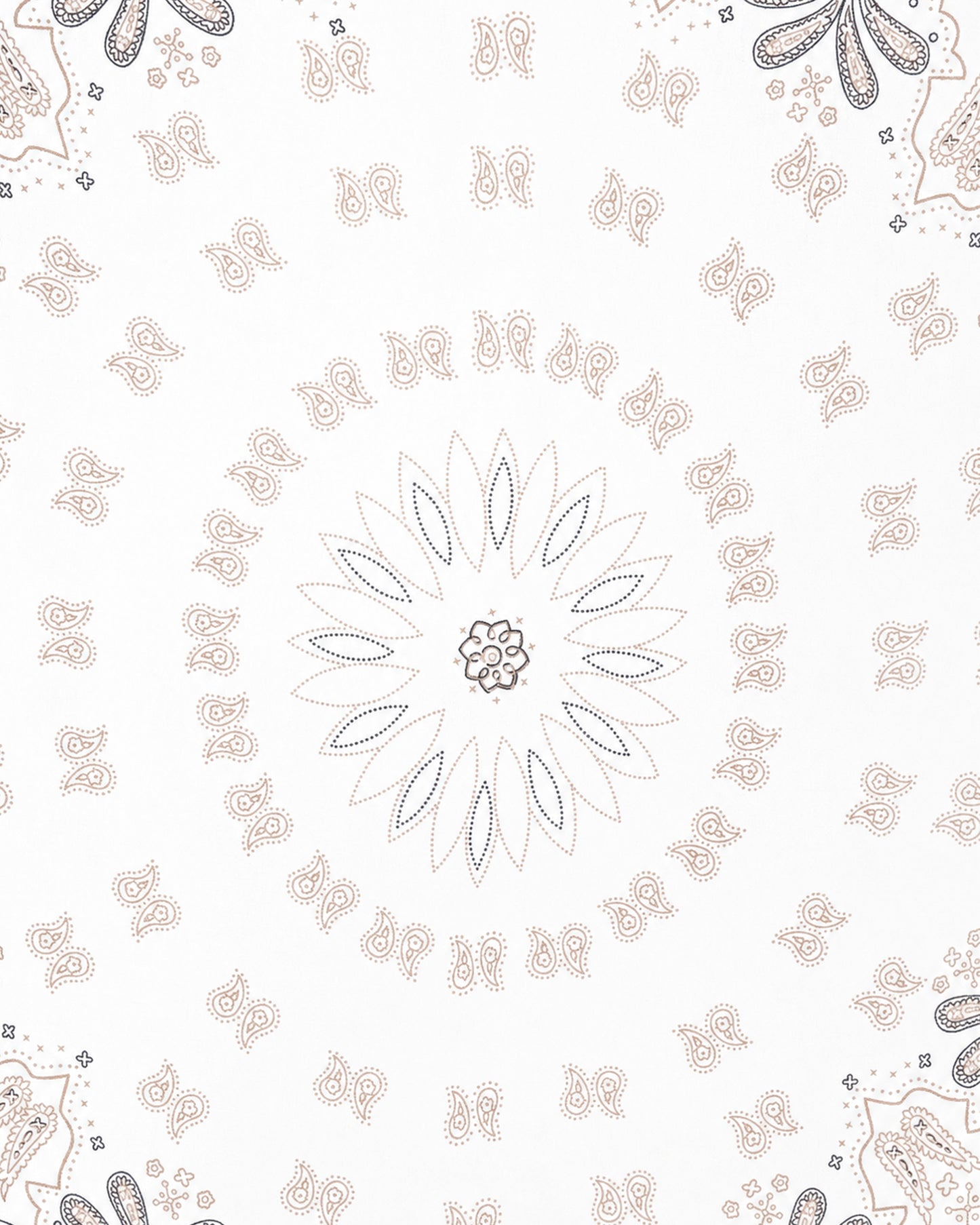 Sciarpa in cotone dalla texture mandala tono bianco