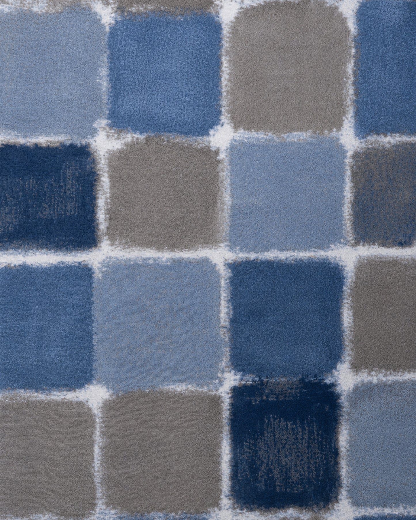 Sciarpa in cotone con stampa a quadri tono blu