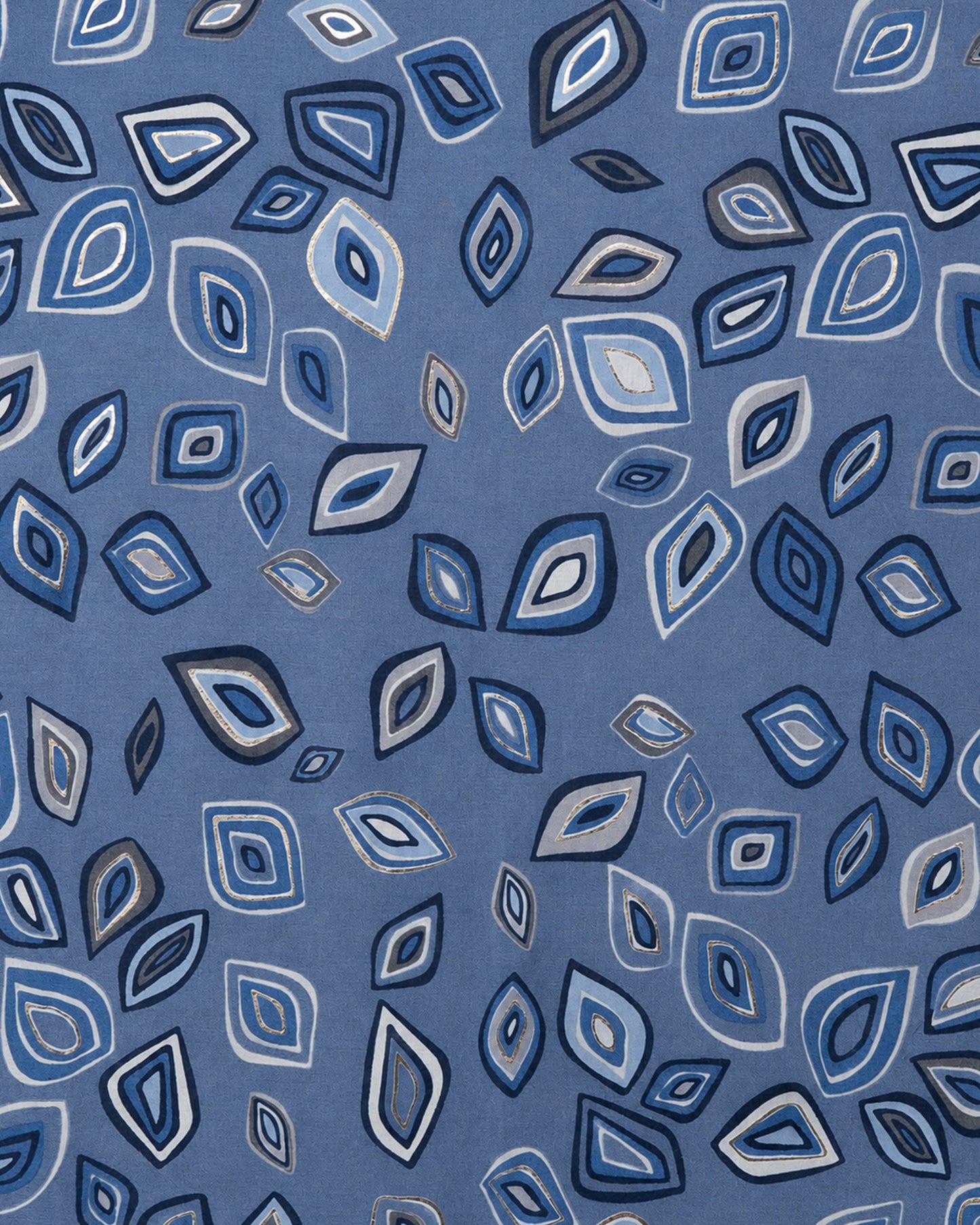 Sciarpa in cotone azzurra con stampa geometrica