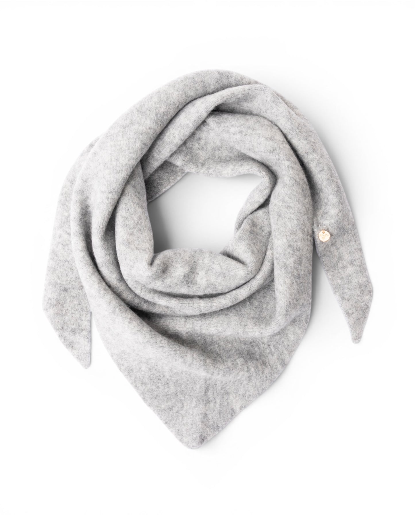 Foulard triangolare a tinta unita grigio chiaro