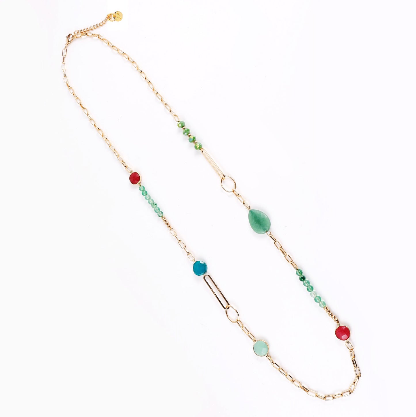 Collana lunga con microcristalli multicolore