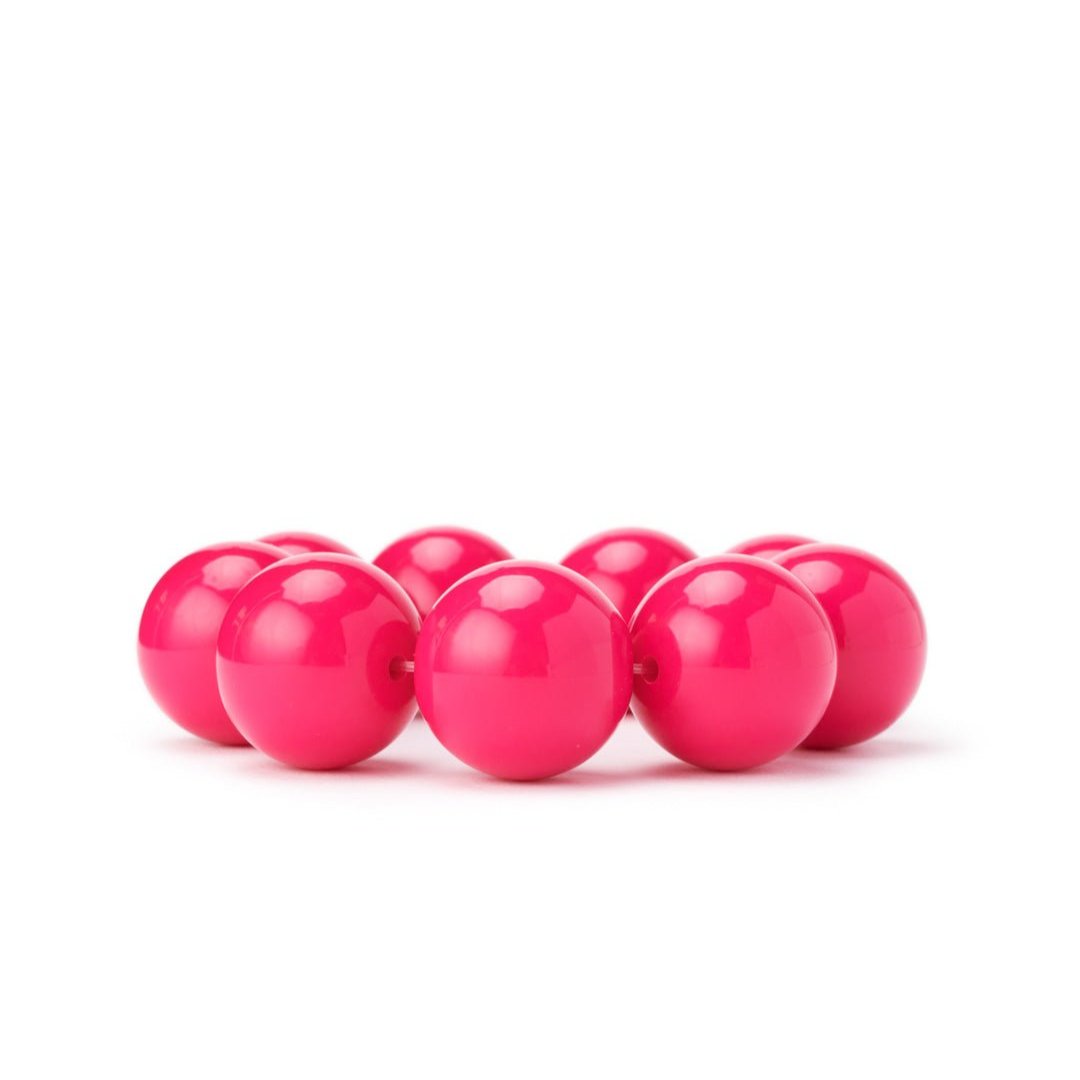 Bracciale con sfere XXL elastico in acrilico fucsia - Mya Accessories