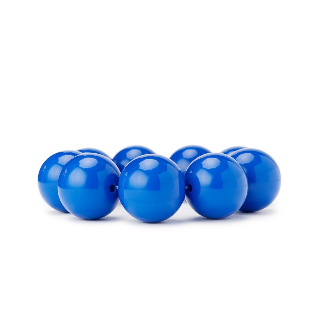Bracciale con sfere XXL elastico in acrilico blu - Mya Accessories