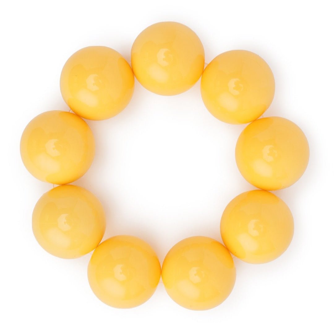 Bracciale con sfere XXL elastico in acrilico giallo - Mya Accessories