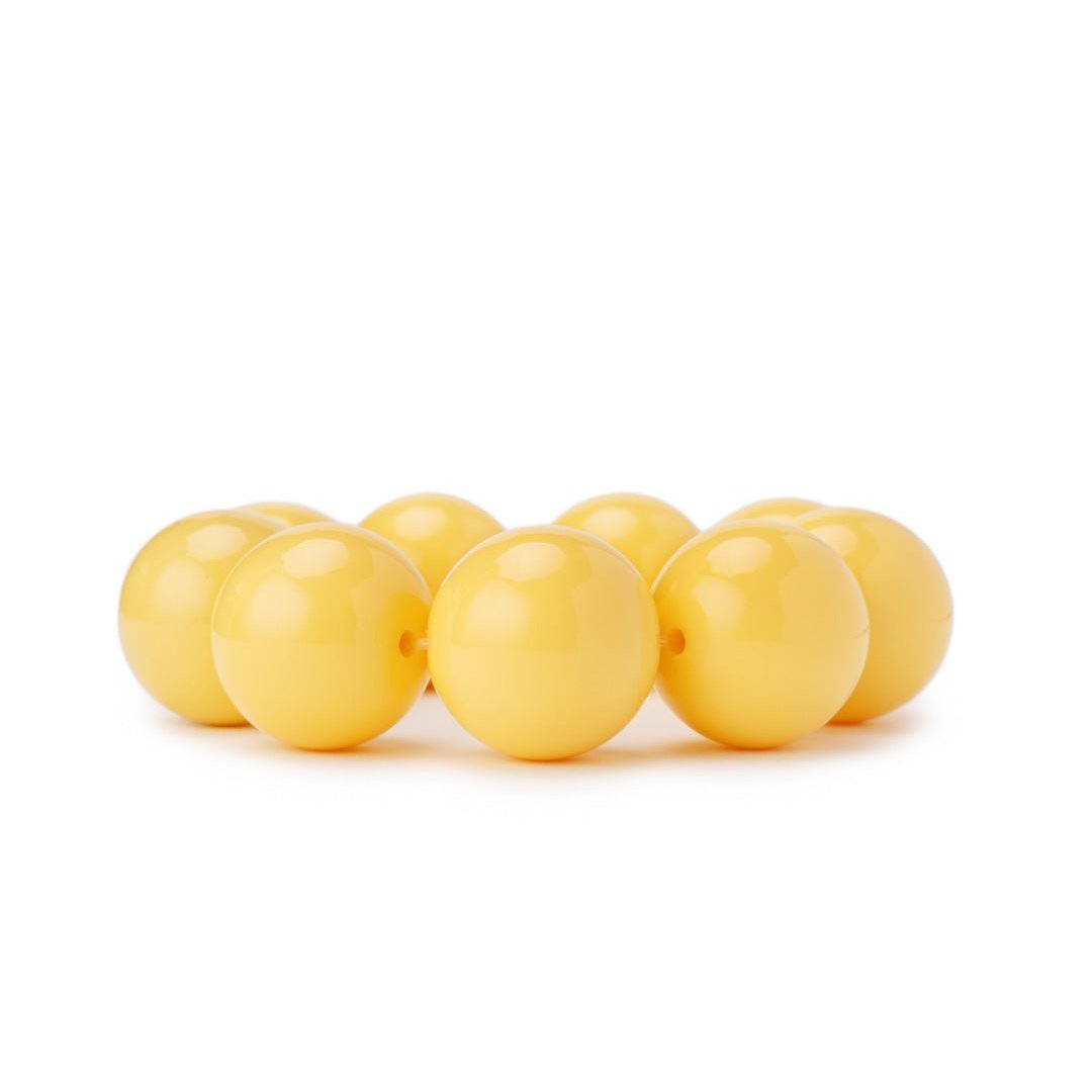 Bracciale con sfere XXL elastico in acrilico giallo - Mya Accessories