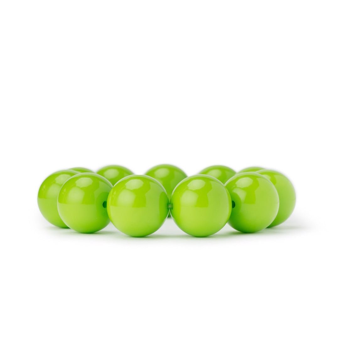 Bracciale con sfere 20 mm elastico in acrilico verde - Mya Accessories