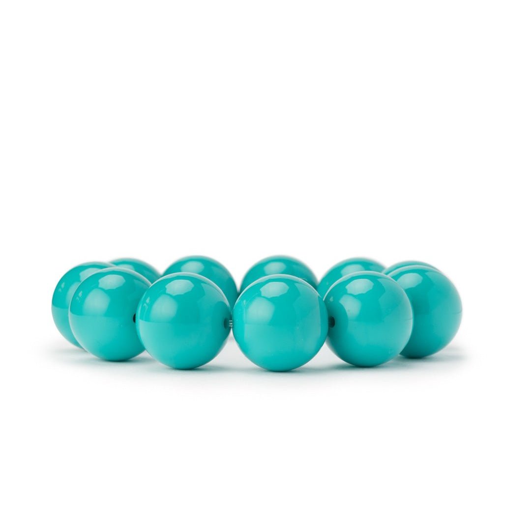 Bracciale con sfere 20 mm elastico in acrilico turchese - Mya Accessories