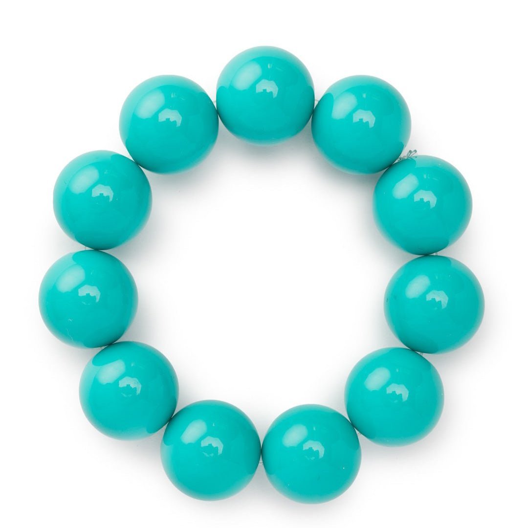 Bracciale con sfere 20 mm elastico in acrilico turchese - Mya Accessories