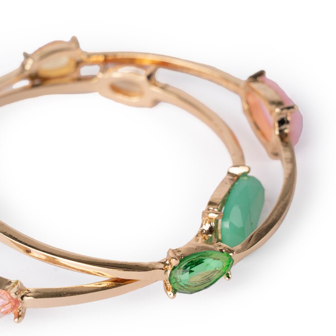 Bracciale bangles 2 pezzi con pietre in resina multicolore - Mya Accessories