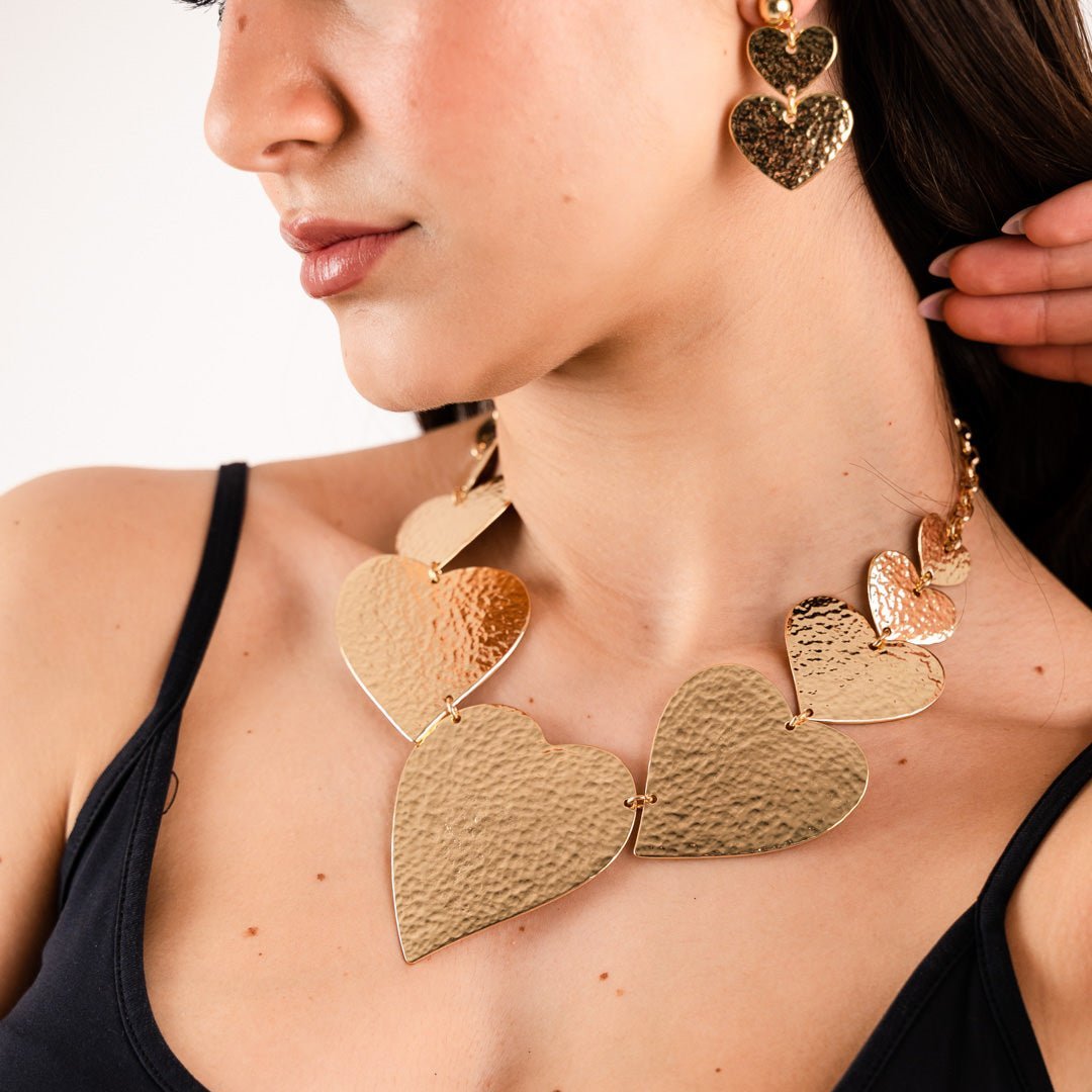 Collana girocollo in metallo con cuori - Mya Accessories