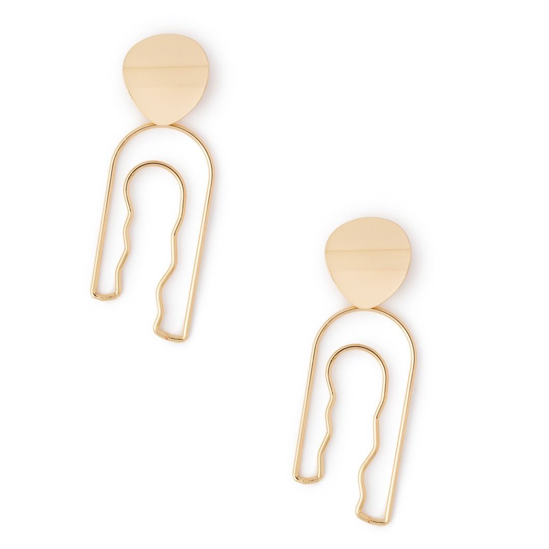Orecchini pendenti in ottone strutturati - Mya Accessories