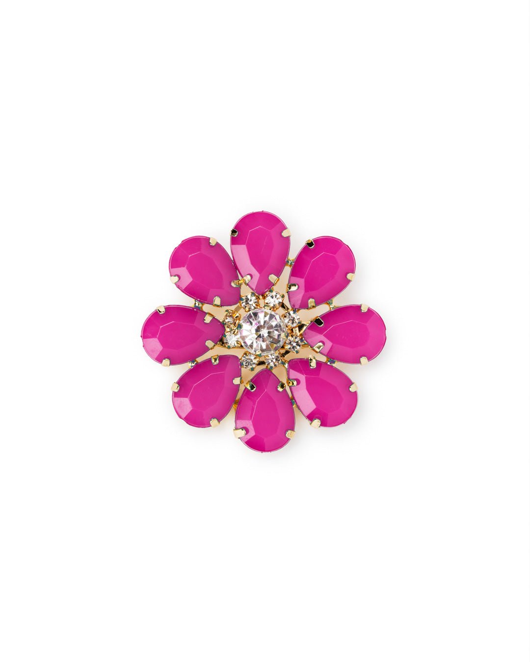 Spilla in ferro con fiore in resina fucsia - Mya Accessories