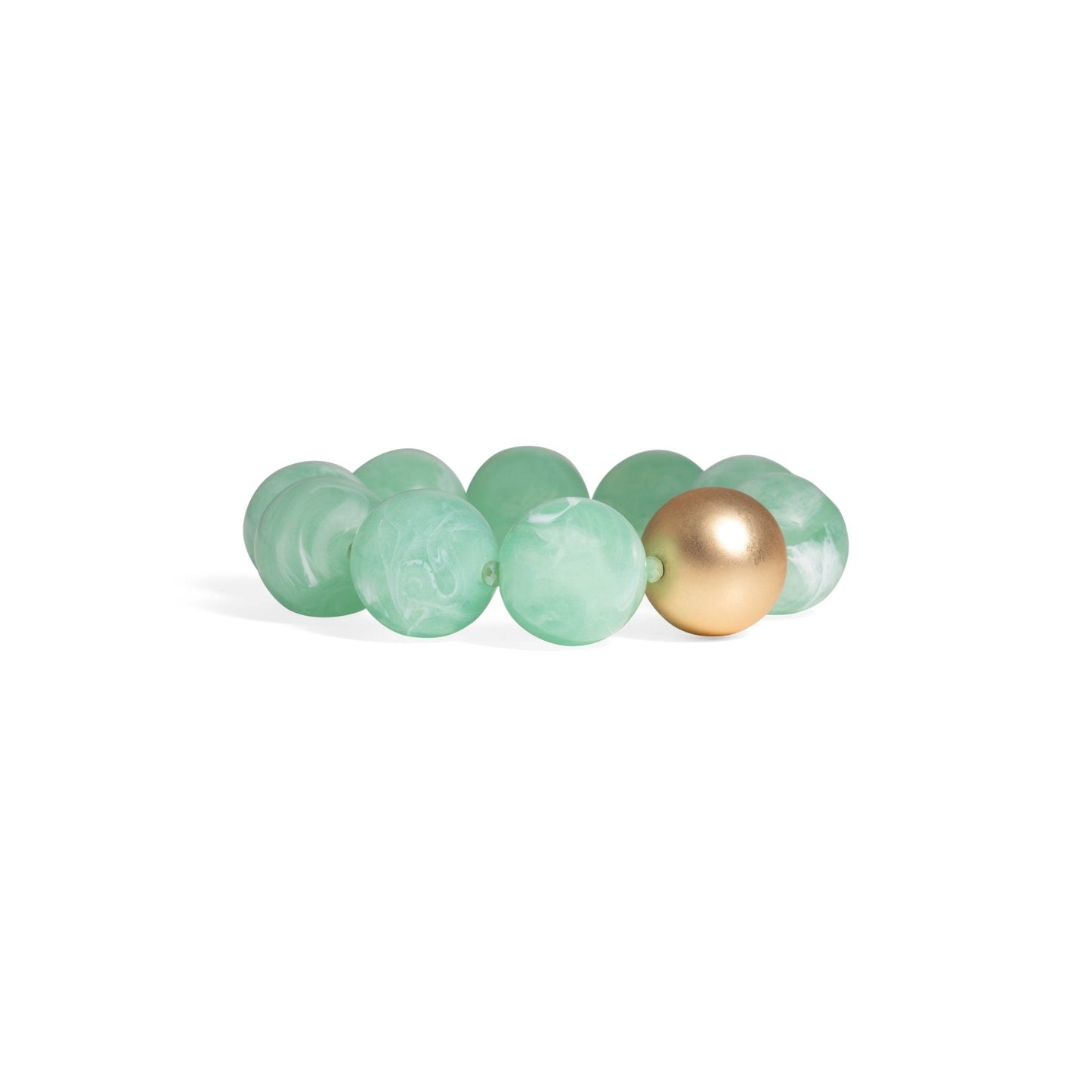 Bracciale elastico con sfere in acrilico verde - Mya Accessories