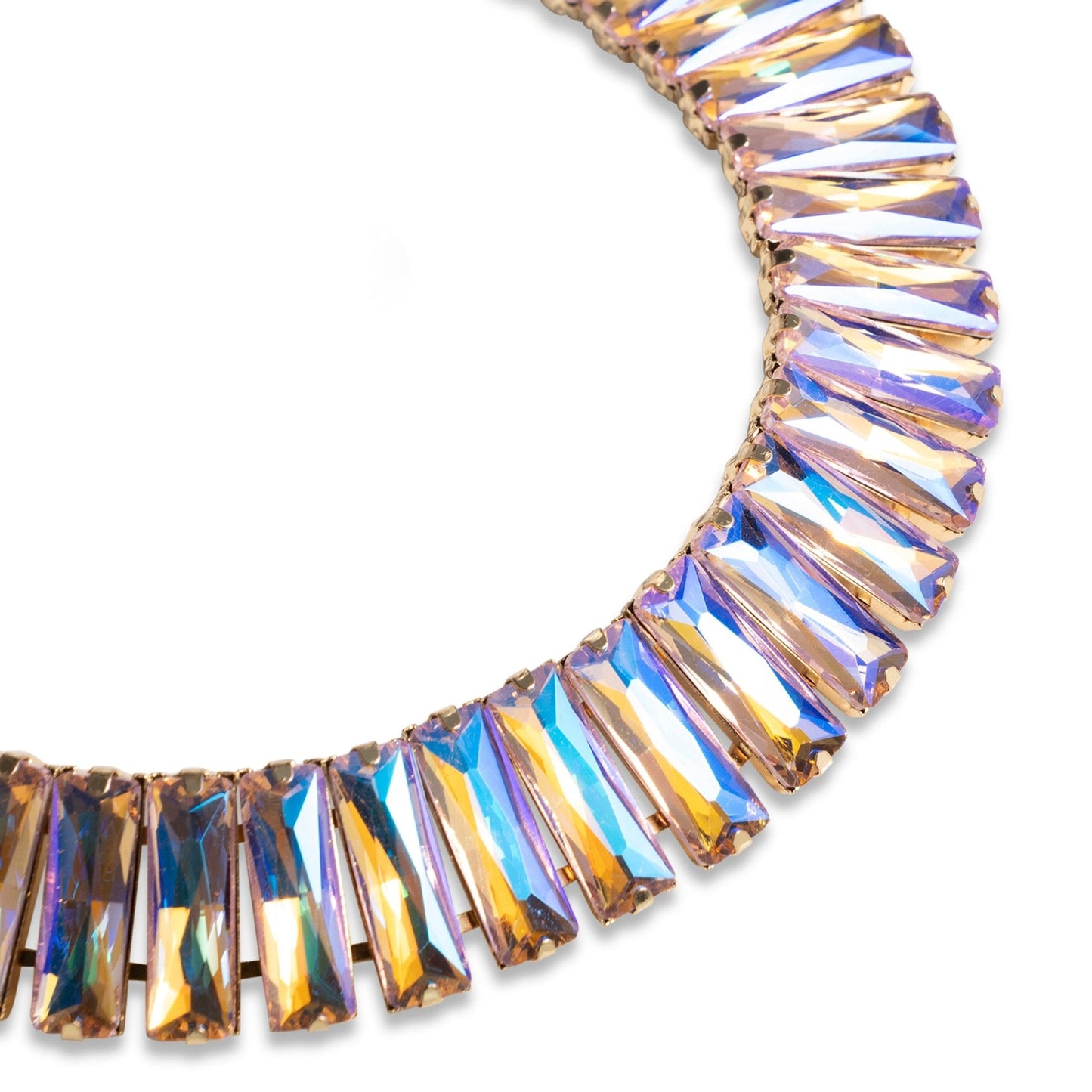 Collana girocollo con pietre rettangolari in vetro lilla - Mya Accessories