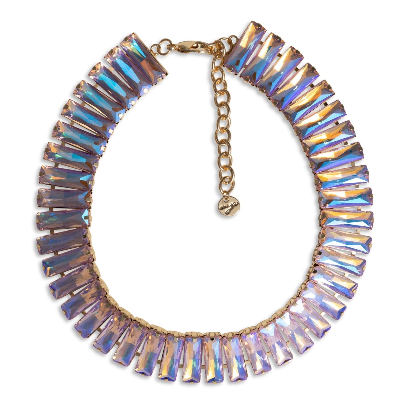 Collana girocollo con pietre rettangolari in vetro lilla - Mya Accessories