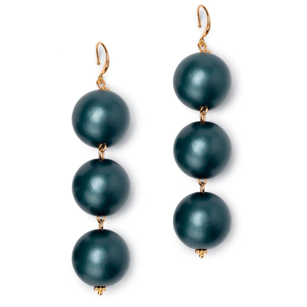 Orecchini balls in acrilico di colore blu - Mya Accessories
