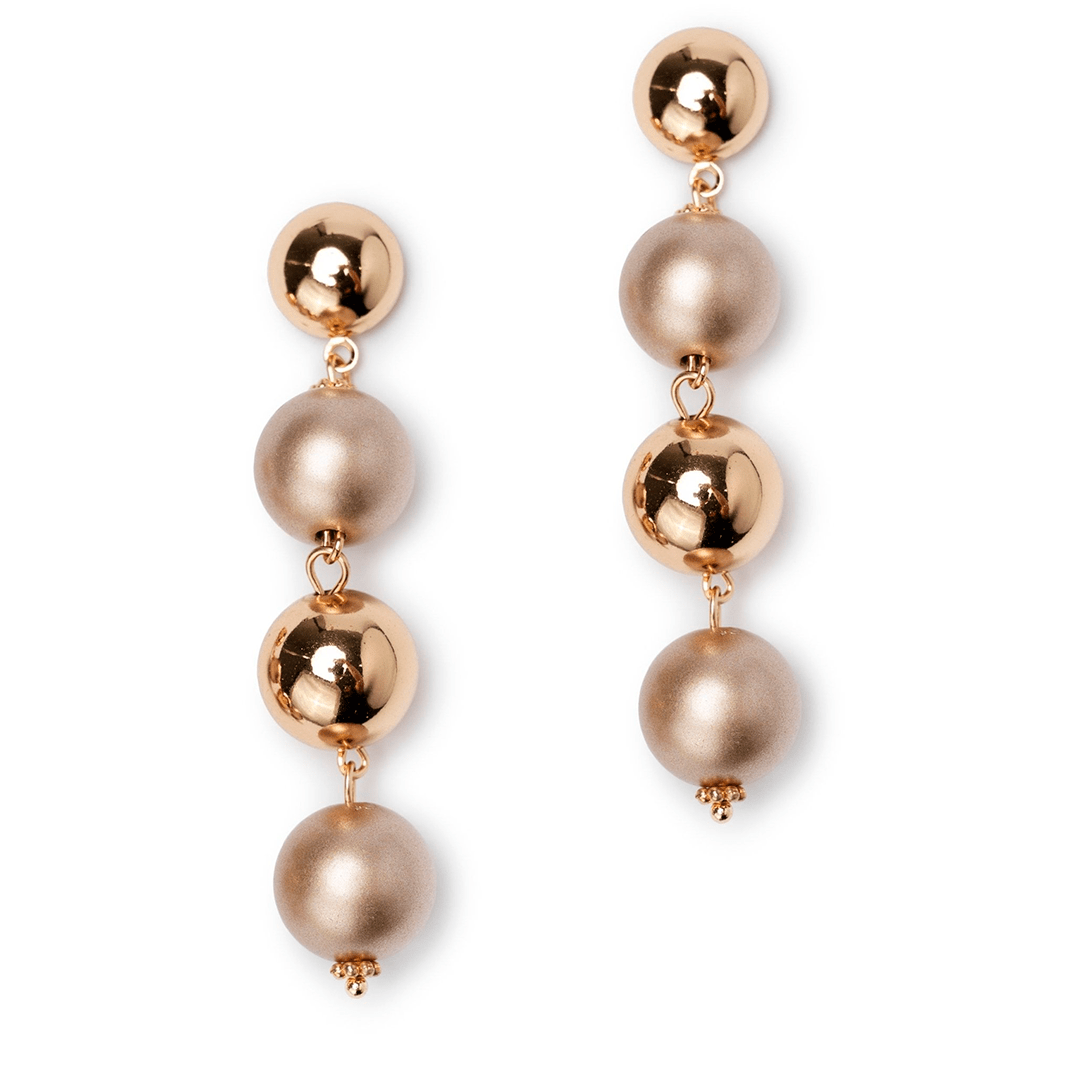 Orecchini balls in acrilico di colore fango e oro - Mya Accessories
