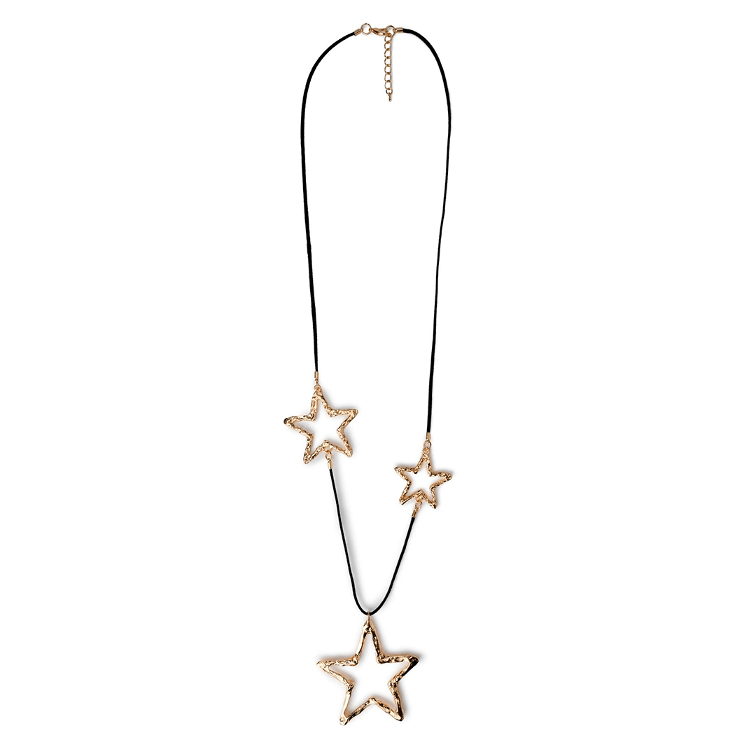 Collana con laccio in cuio nero con pendente a stella - Mya Accessories