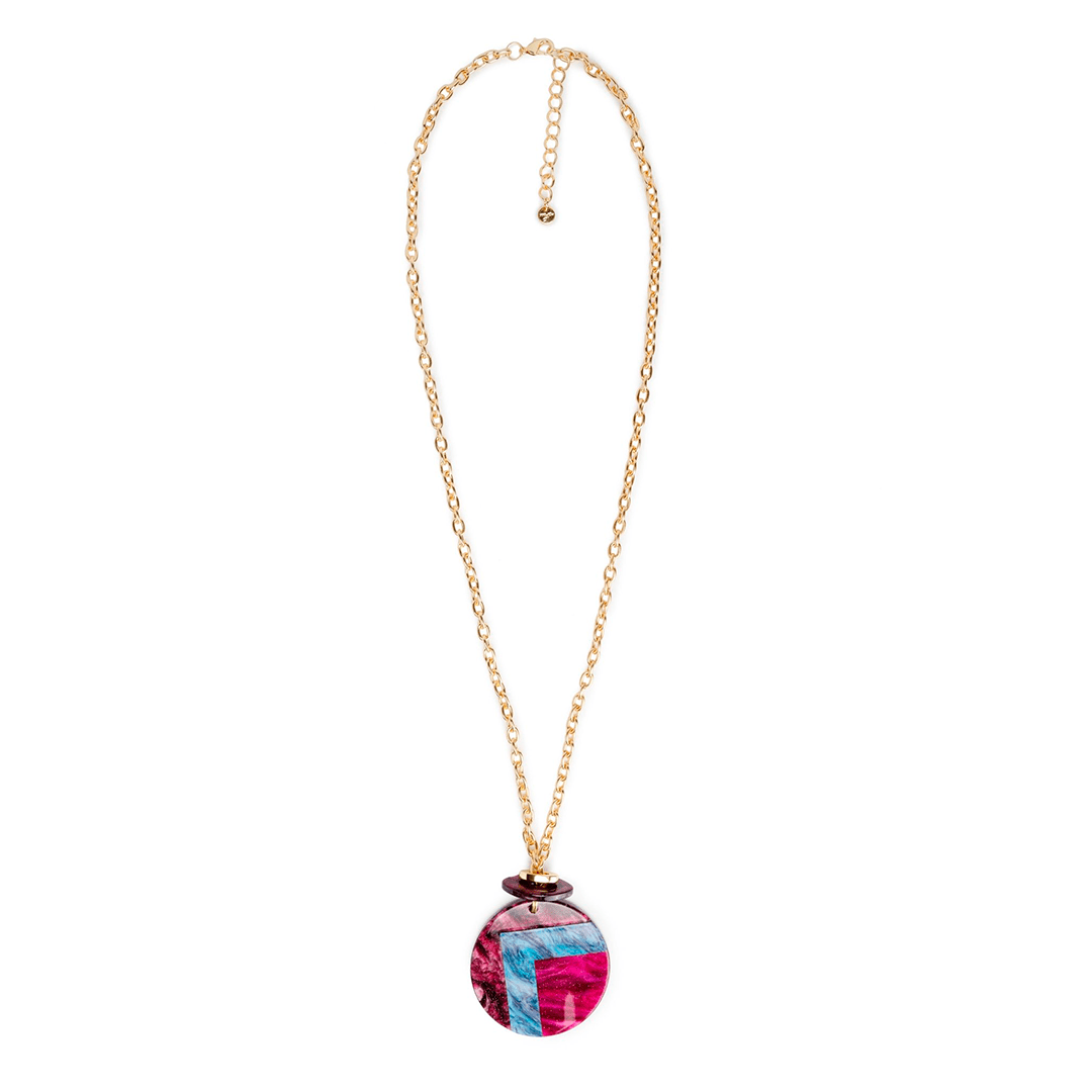 Collana lunga con pendente circolare in acrilico - Mya Accessories
