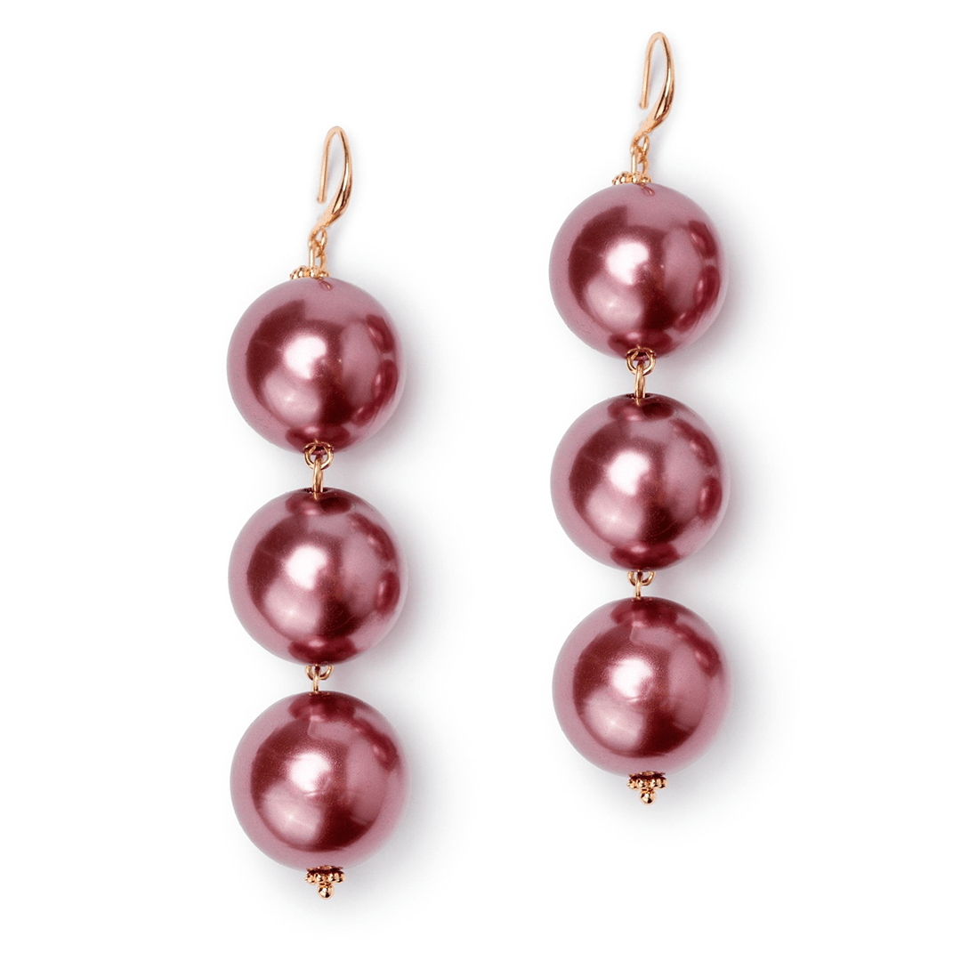 Orecchini balls in acrilico di colore rosa - Mya Accessories