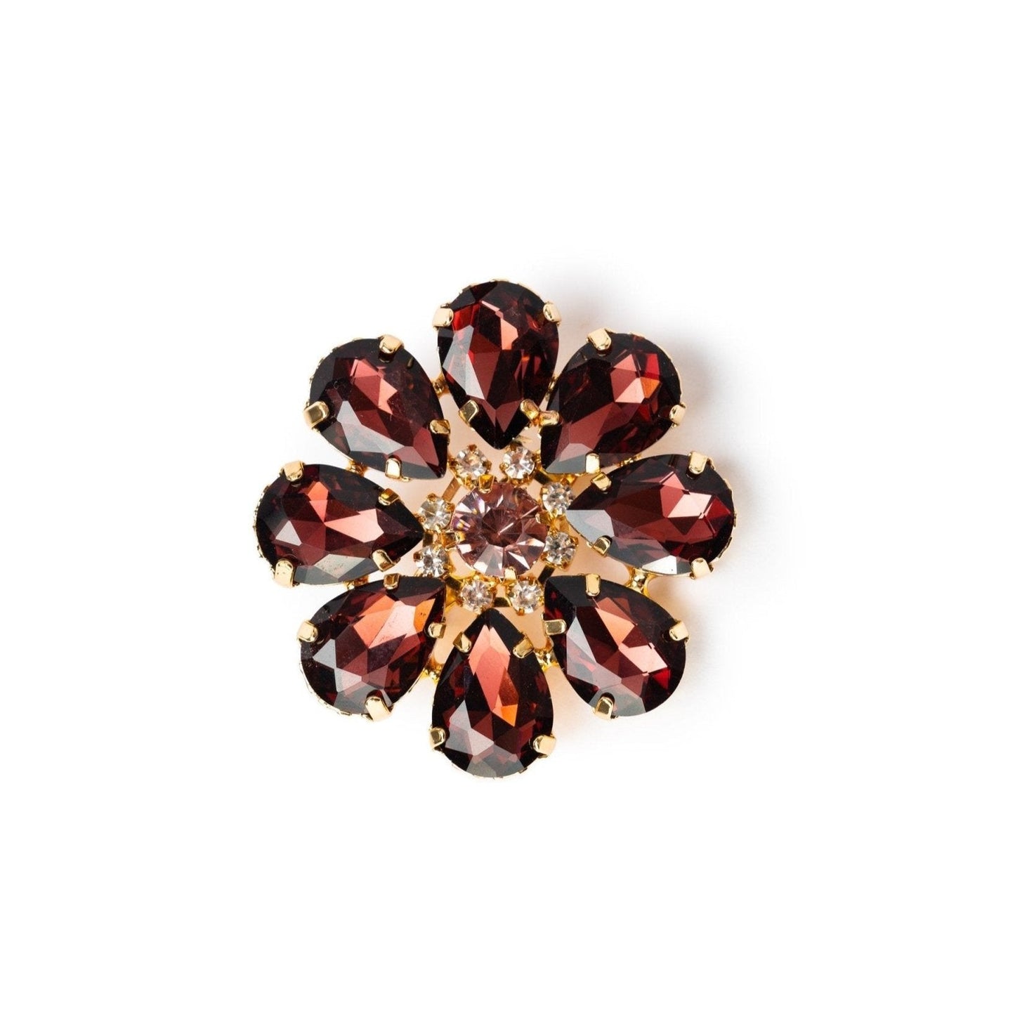Spilla a fiore con pietre in vetro amestista - Mya Accessories