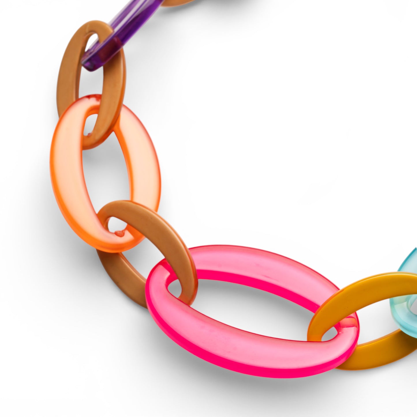 Collana girocollo con catena in acrilico multicolore