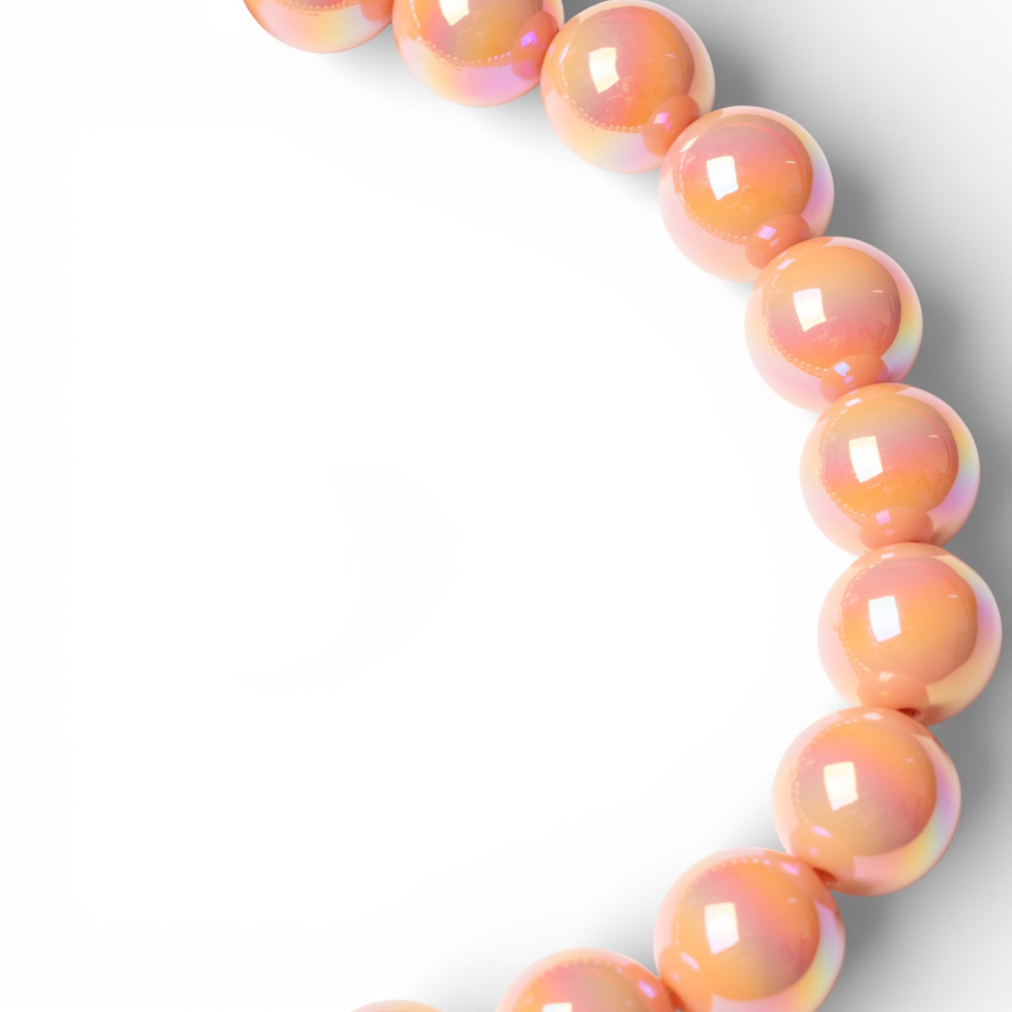 Collana girocollo con sfere in acrilico lucide rosa