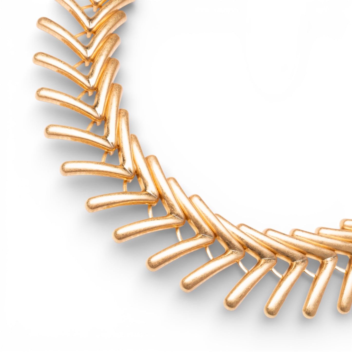 Collana girocollo in metallo con design a foglie stilizzate