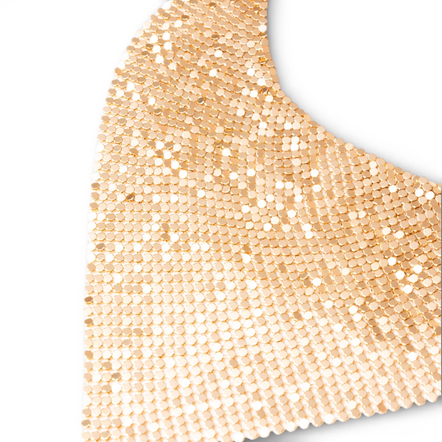 Collana girocollo statement a maglia dorata
