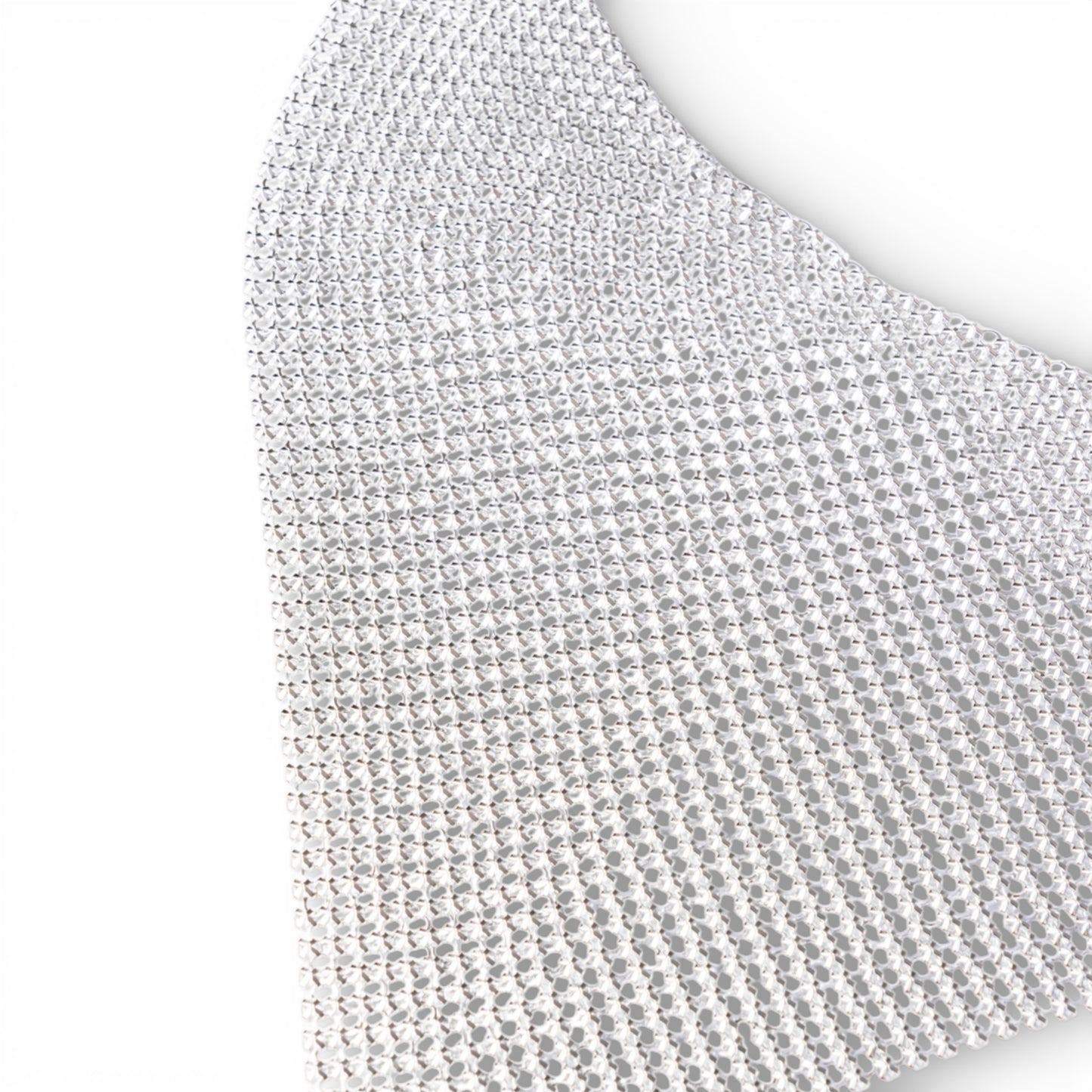 Collana girocollo statement a maglia argentata