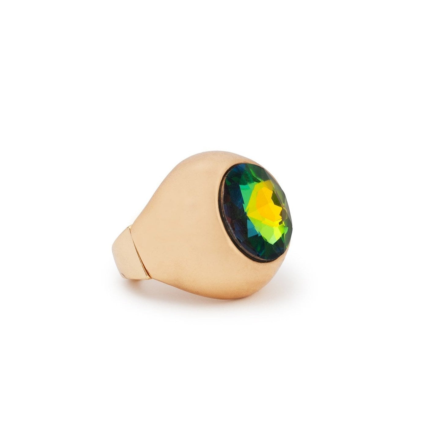 Anello elastico con pietra in vetro verde - Mya Accessories