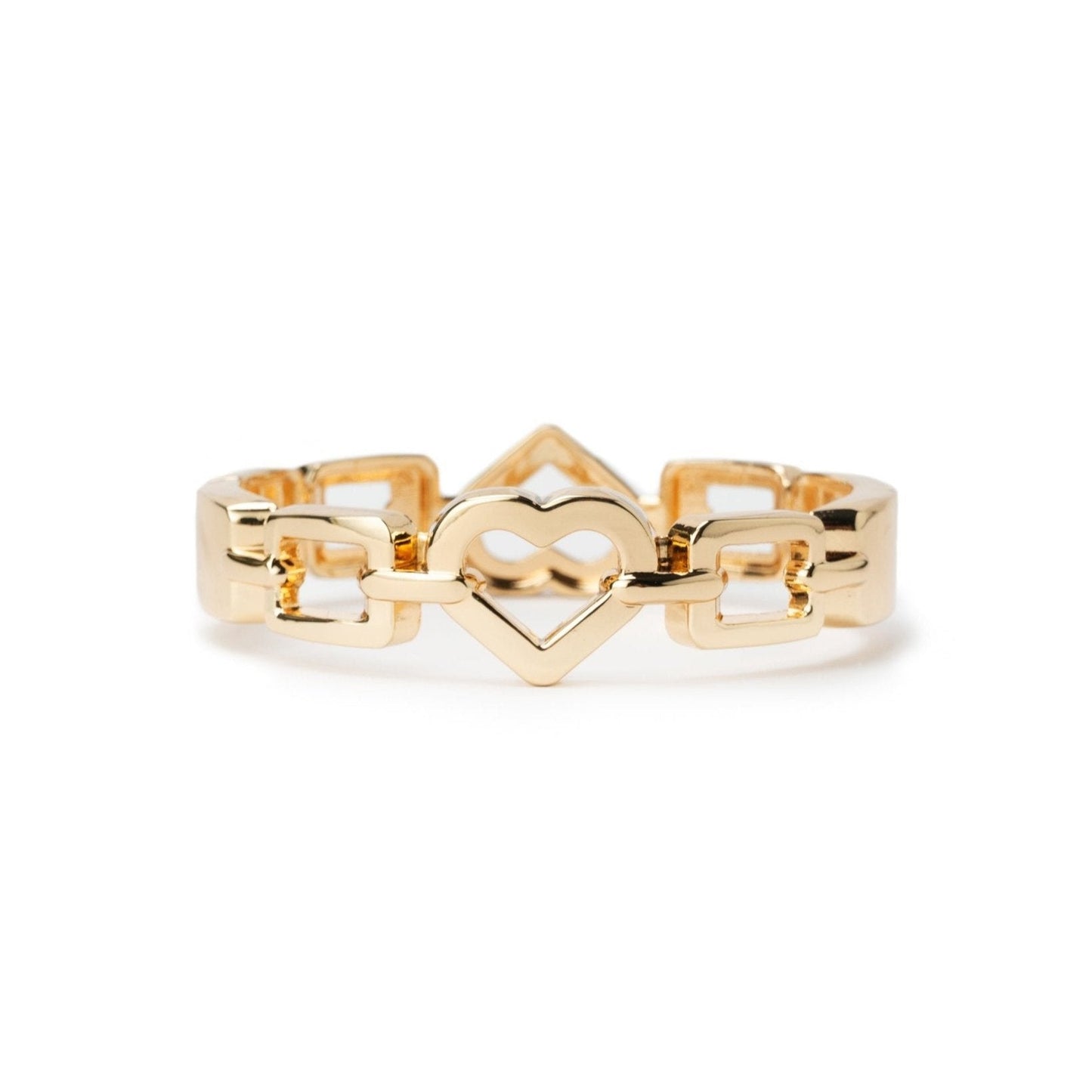 Bracciale a manetta in metallo strutturato colore oro lucido - Mya Accessories