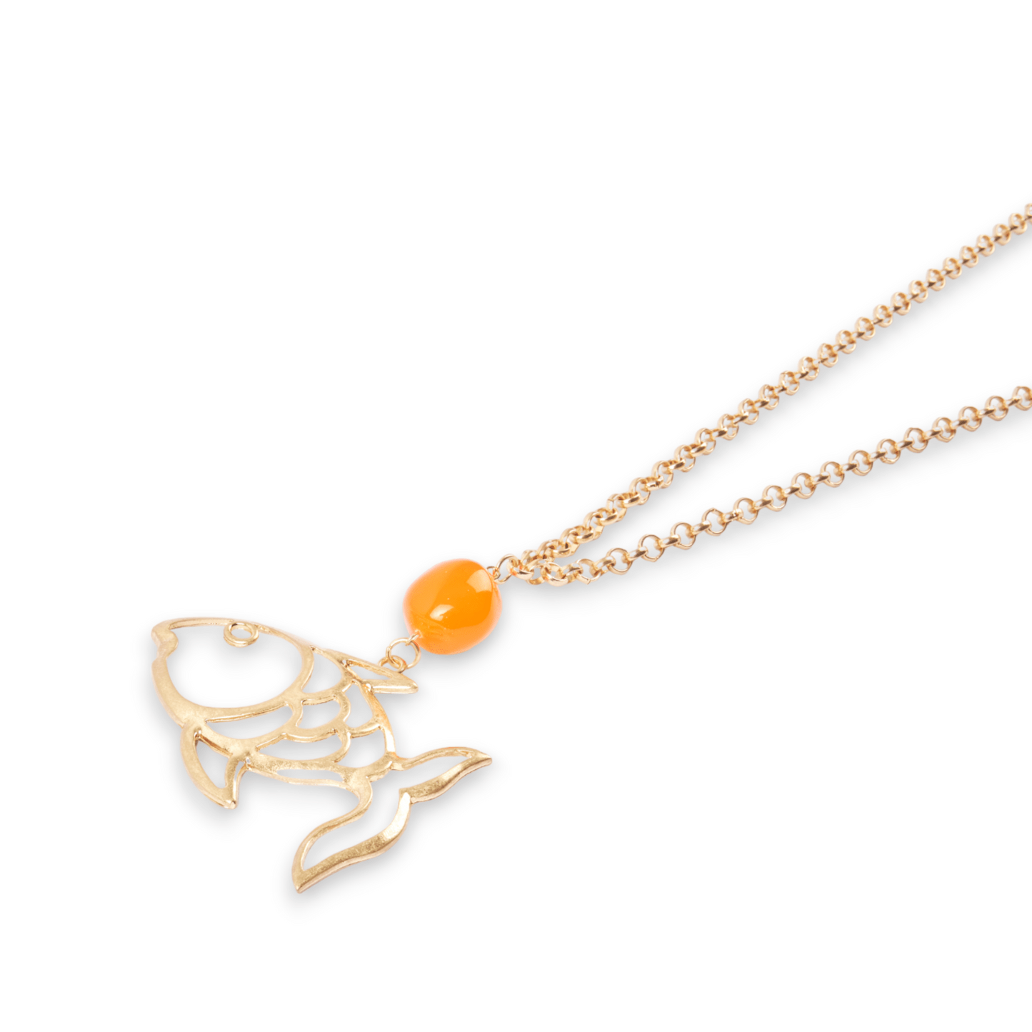 Collana lunga con pendente a forma di pesce arancio - Mya Accessories