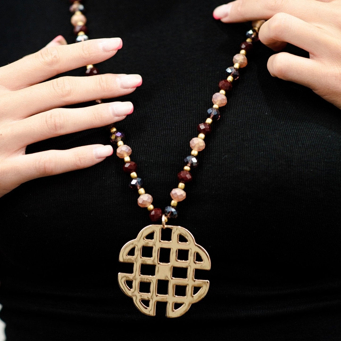 collana-microcristalli-arancio-rossi-4-Mya Accessories