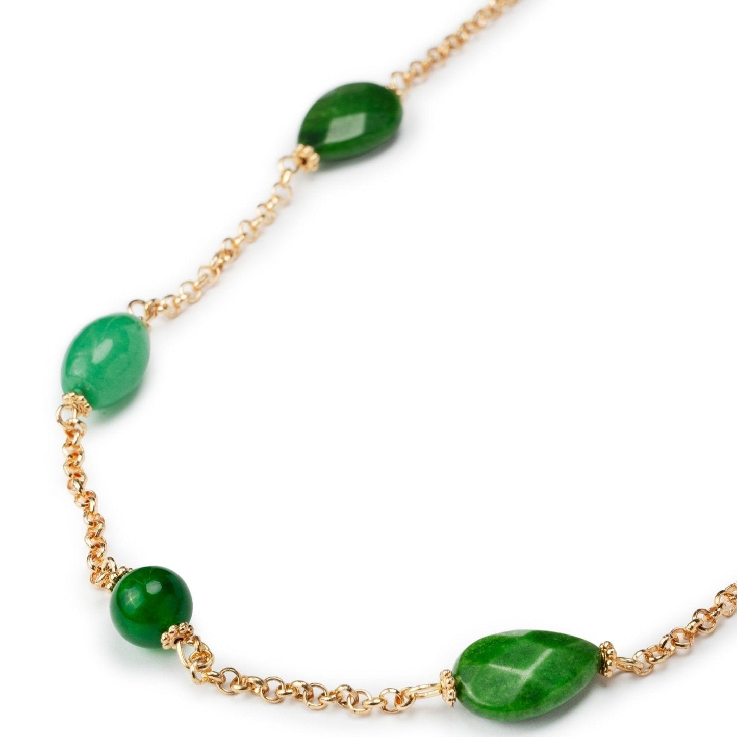 Collana lunga con pietre a goccia sui toni del verde - Mya Accessories