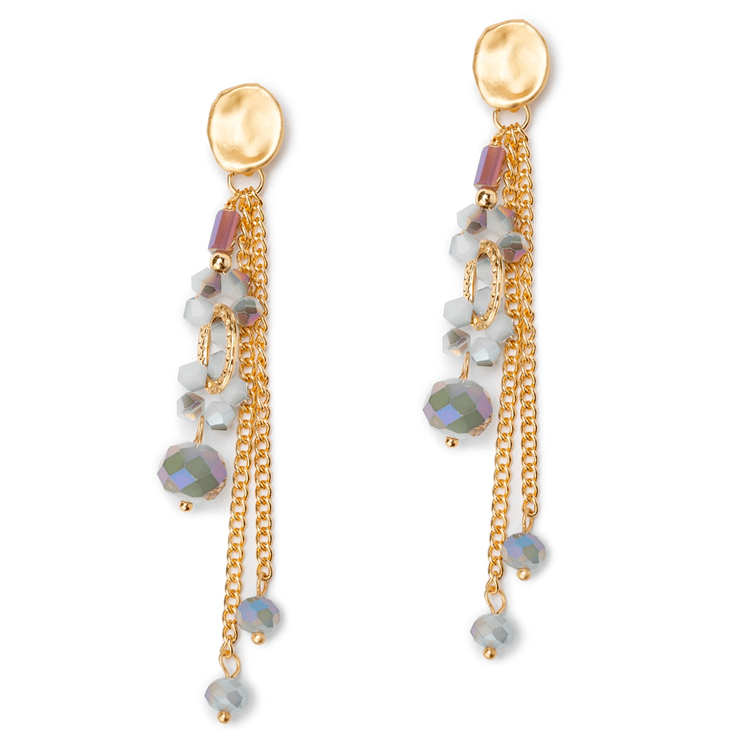 Orecchini a catena con pietre viola - Mya Accessories
