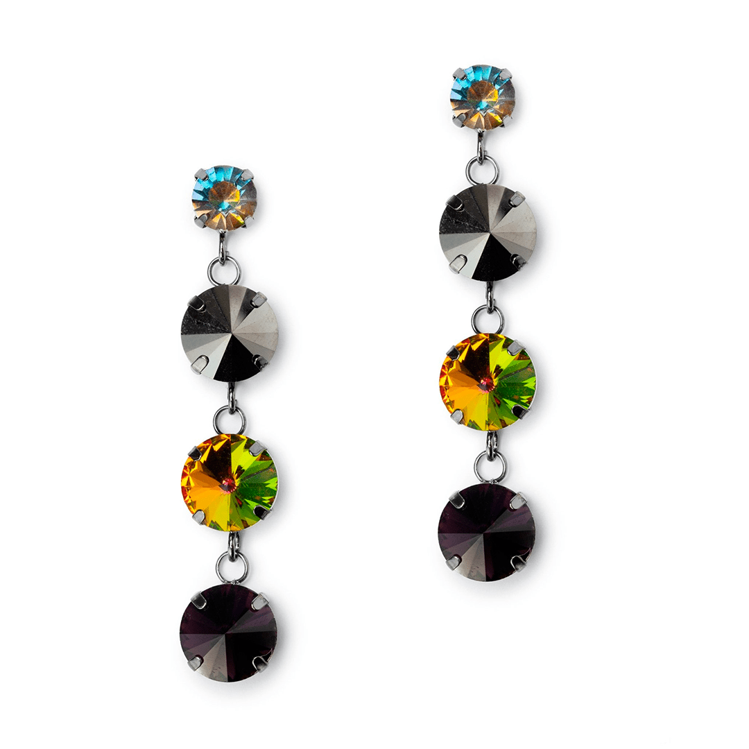 Orecchini in gun con pietre cristallo viola - Mya Accessories