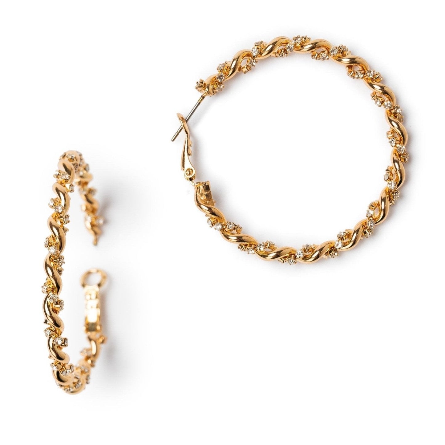 Orecchini a cerchio in metallo con microcristalli - Mya Accessories