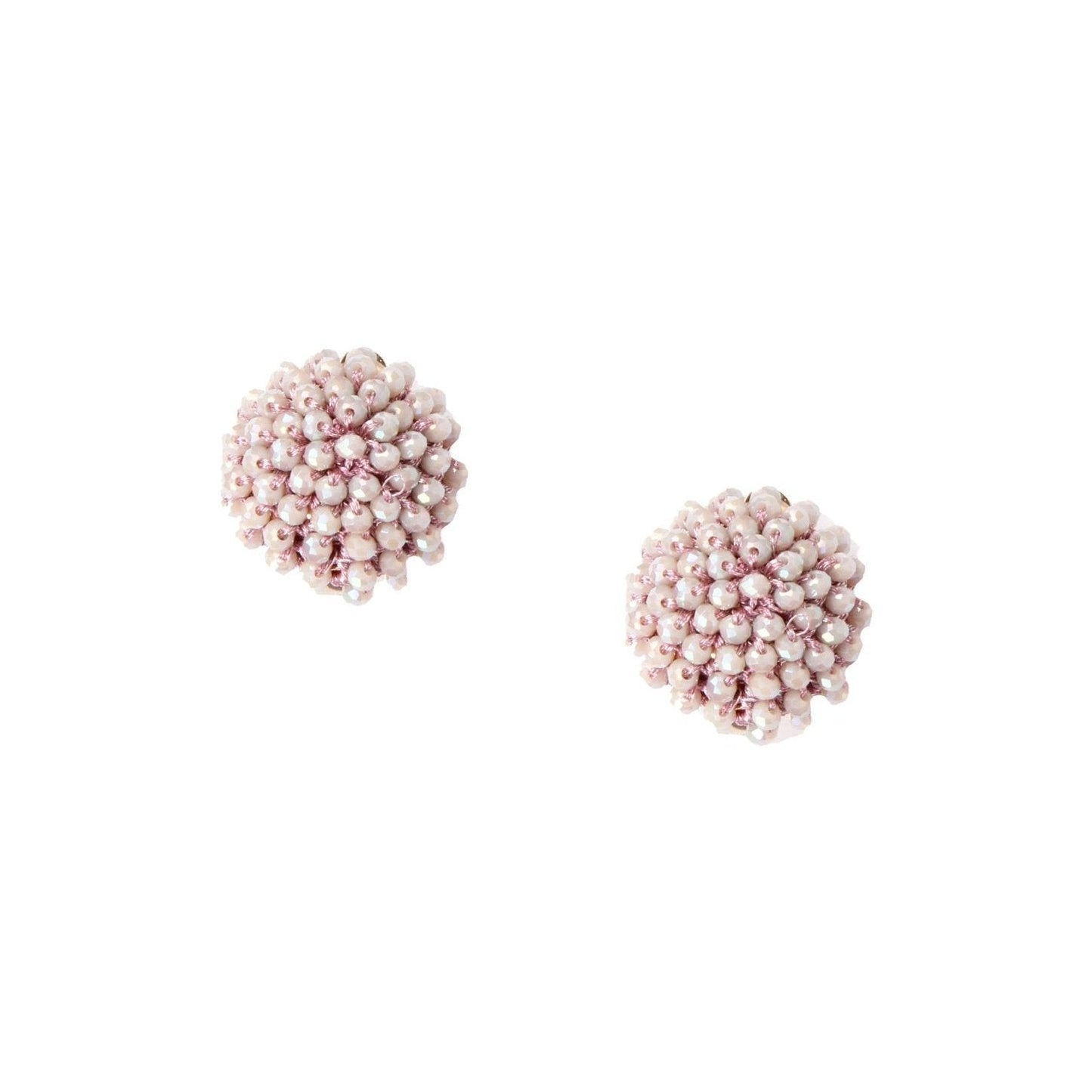 Orecchino a clip con microcristalli beige - Mya Accessories