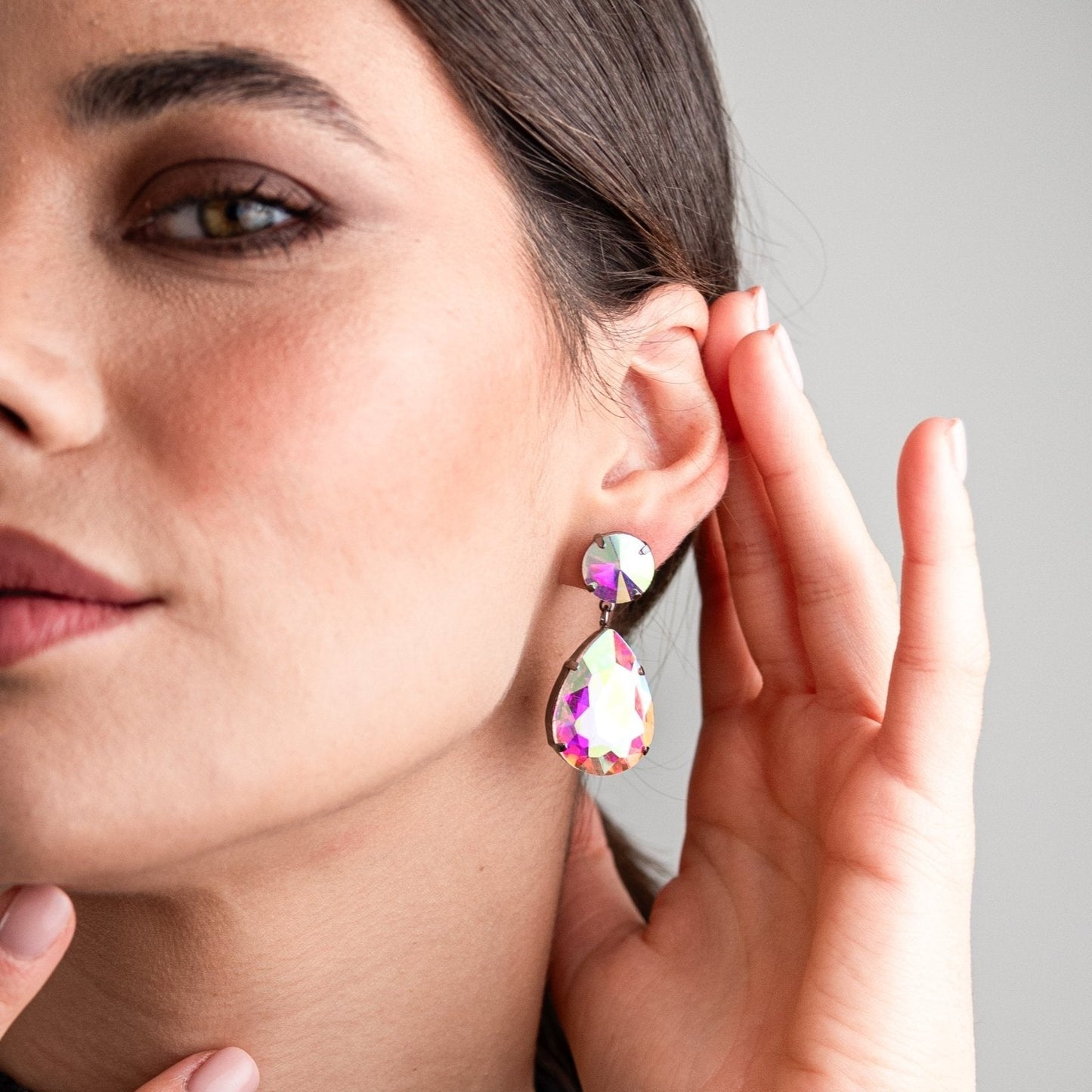Orecchini pendente a goccia in vetro crystal - Mya Accessories