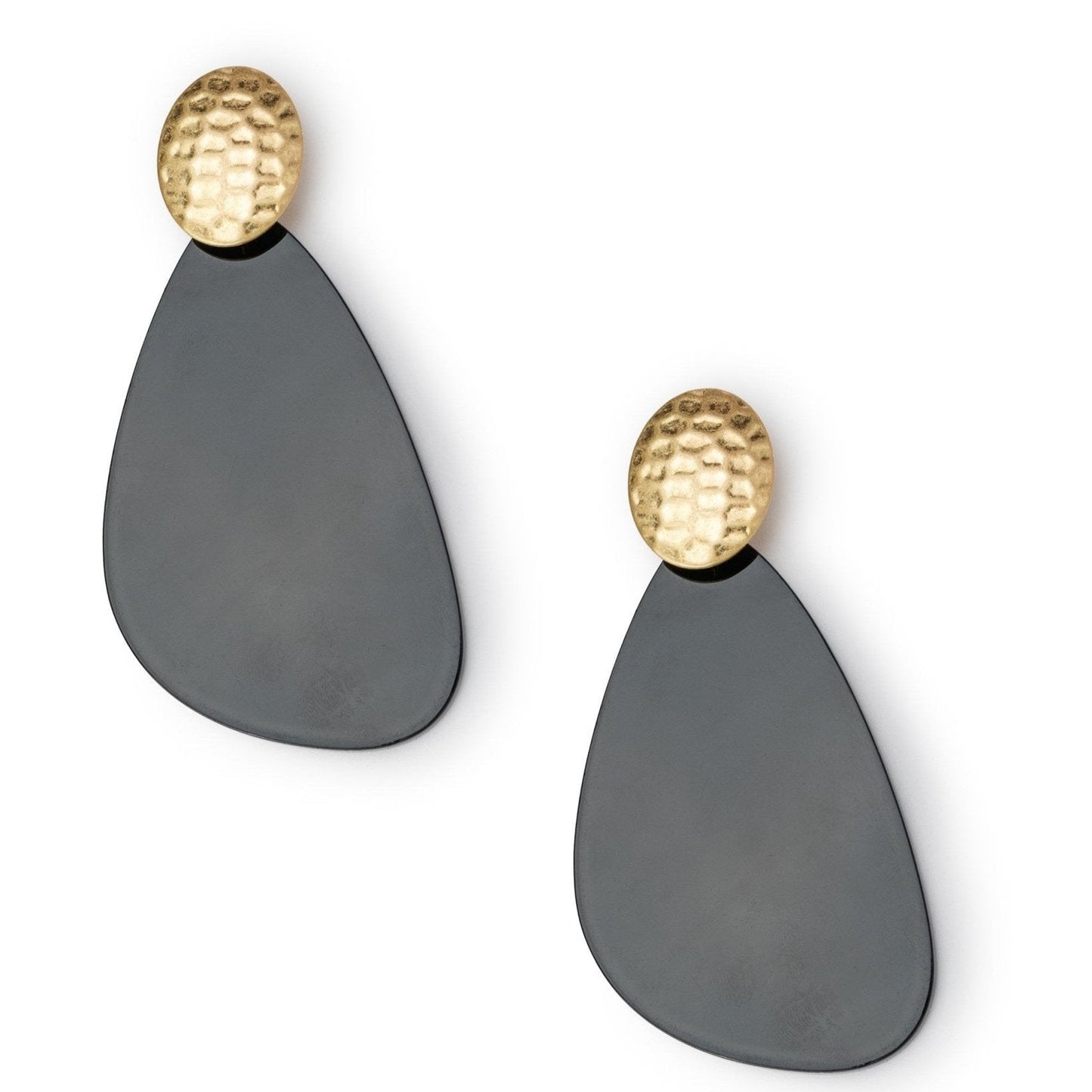Orecchino in resina colore grigio antracite - Mya Accessories