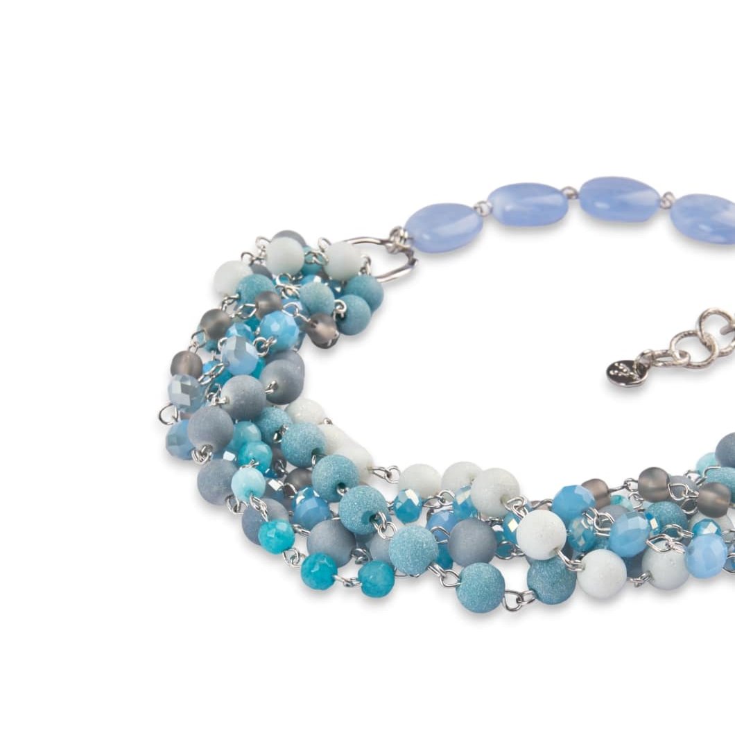 Collana multifilo corta sui toni Azzurri - Mya Accessories