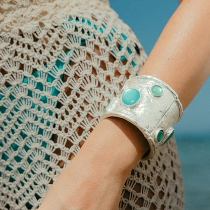 Bracciale a Manetta con Inserti Blu - Mya Accessories